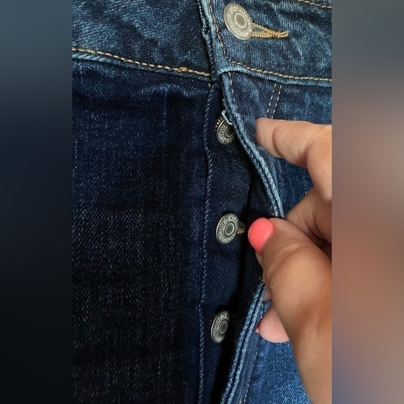 NWT Old Navy High-Waisted Button-Fly OG Straight Mini Cut-Off Jean Skirt Size26W - Picture 5 of 11